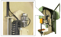 Вертикальная ленточная пилорама SNT 1800 BICOUPE-CRL, система наклона маховиков 